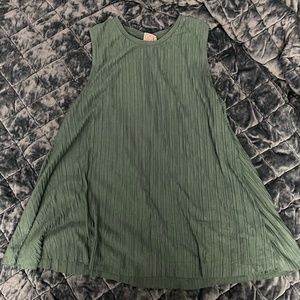 Green Ribbed Flowy Tank Top